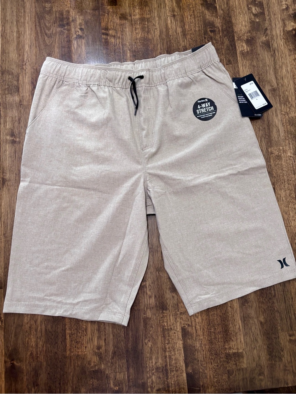 Hurley Boy’s 4-Way Stretch Beige Performance Shorts